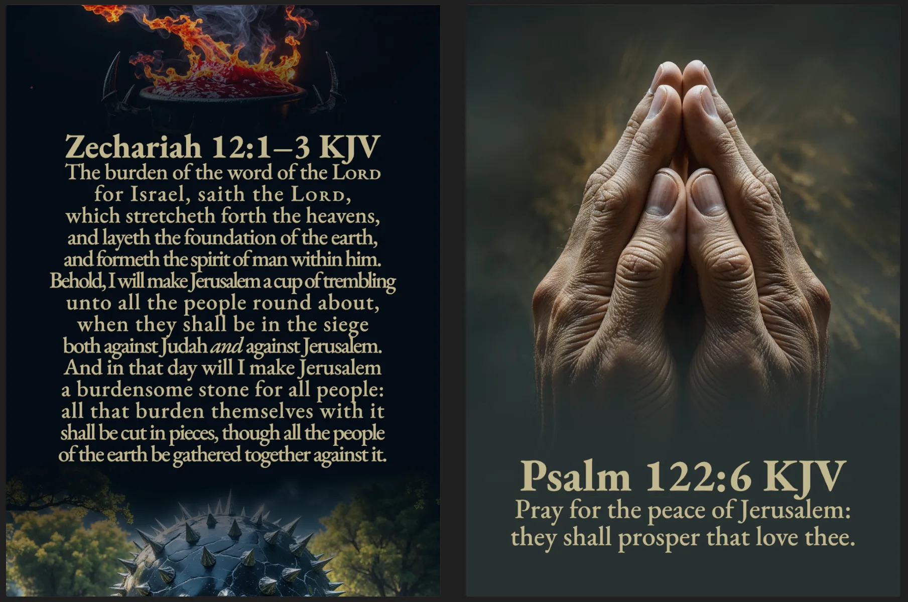 Zechariah 12 and Psalm 122:6 Card