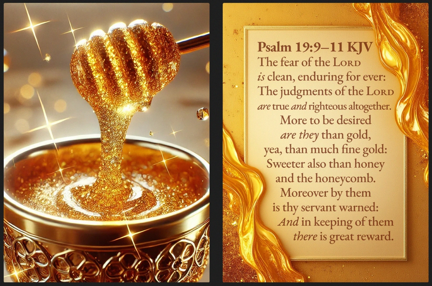 Golden Honey | Psalm 19:9-11 KJV Card Box