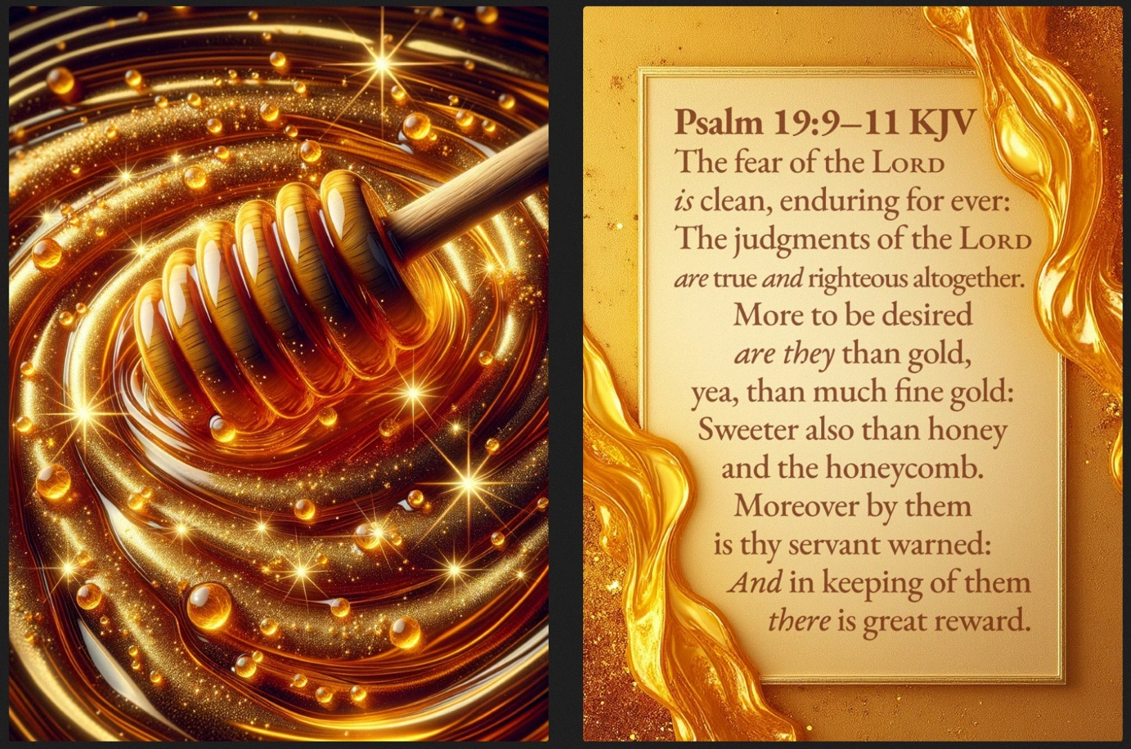 Large Honey Swirl | Psalm 19:9-11 KJV Card