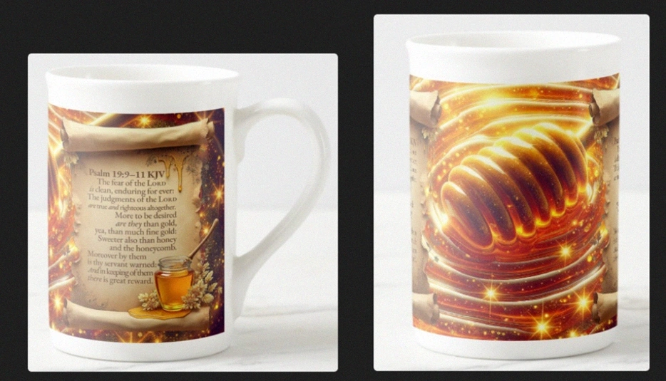 Honey Swirl | Psalm 19:9-11 KJV Mug