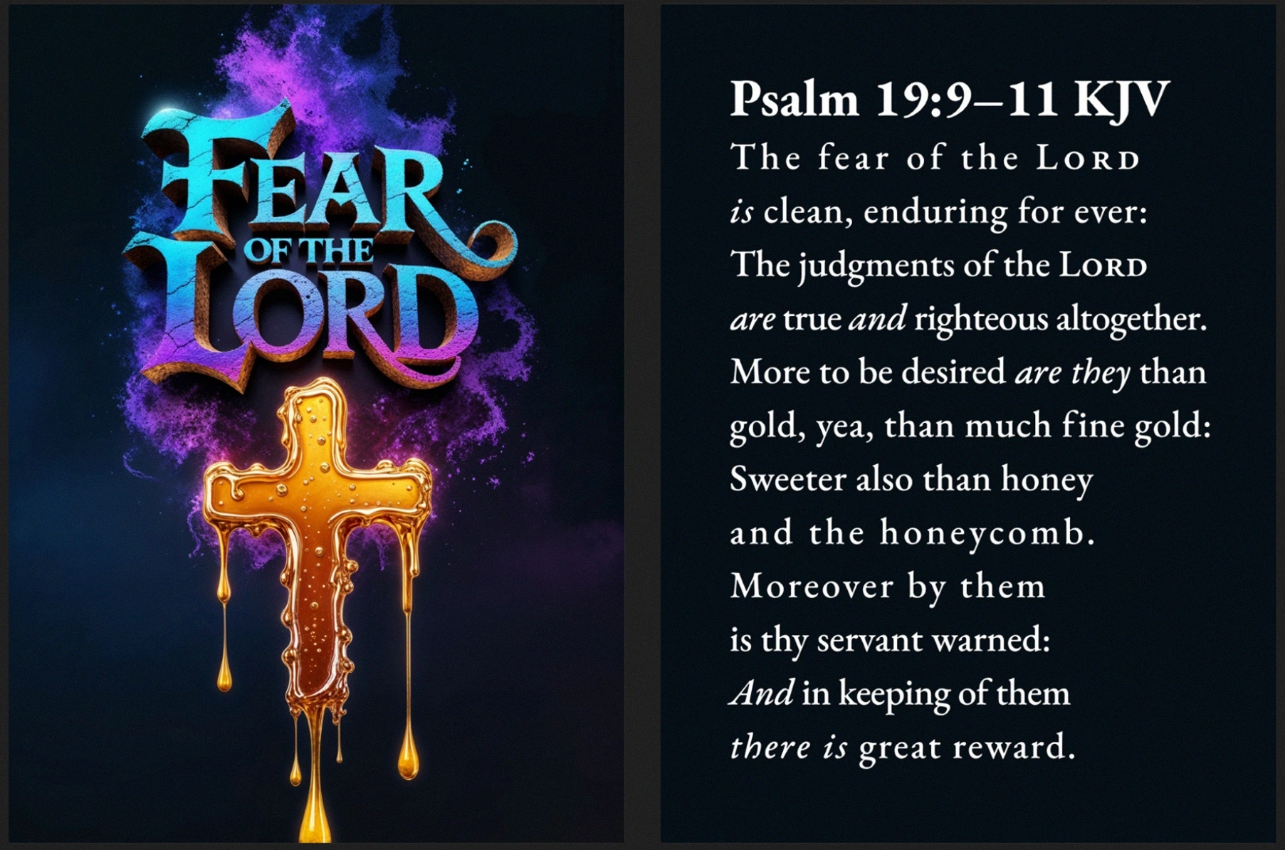 Desperate Darkwave | Psalm 19:9-11 KJV Card