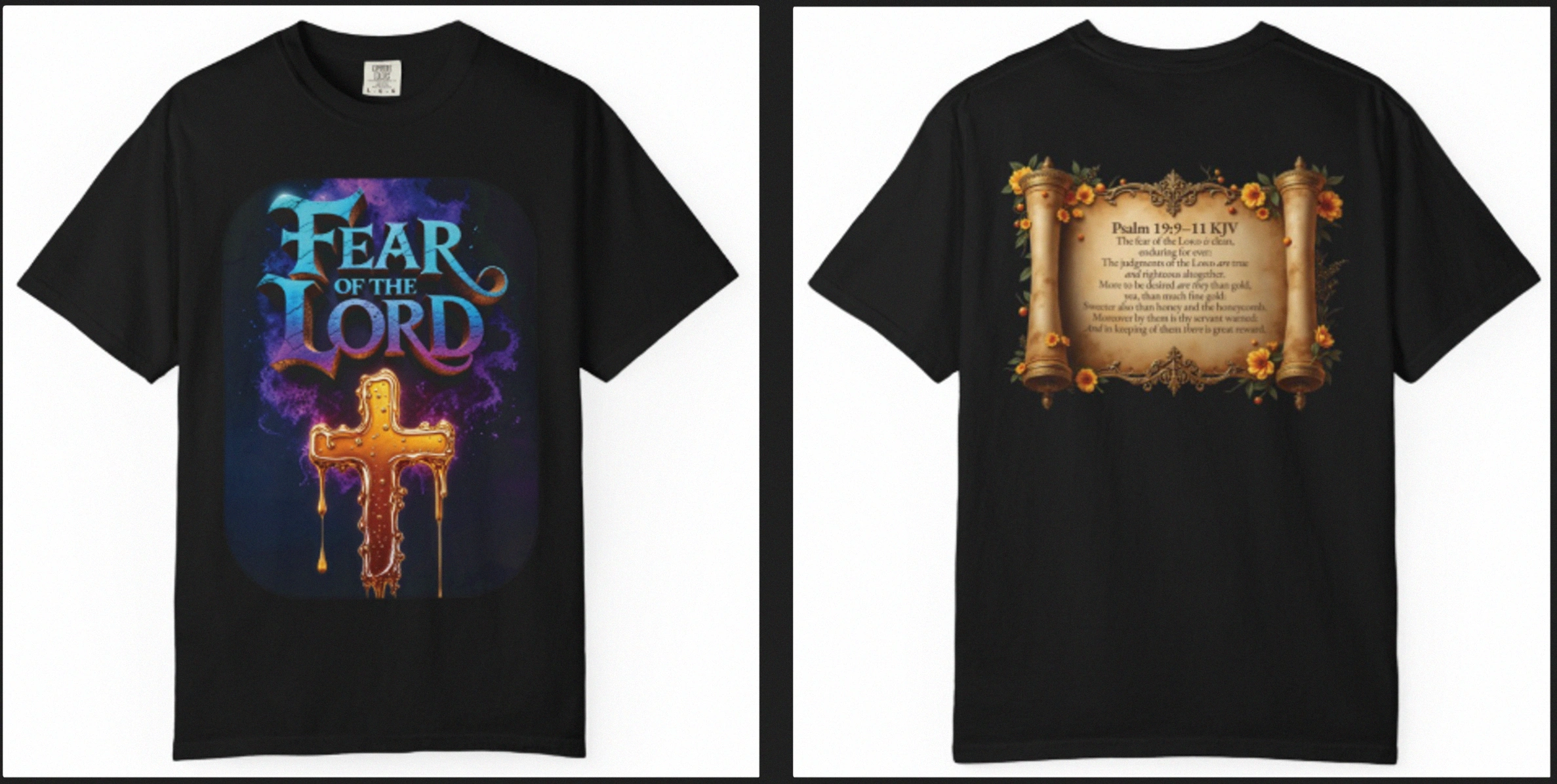 Fear of the LORD | Psalm 19:9-11 KJV Desperate Darkwave T-Shirt