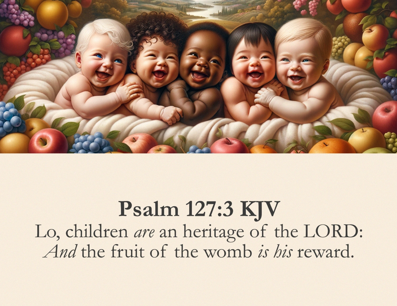 Linen Rococo Fruit of the Womb KJV Card Mini Box